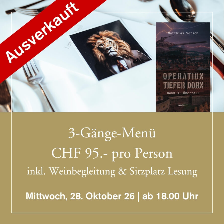 28. Oktober 2026 - Buchvernissage inkl. 3-Gänge-Menü & Weinbegleitung